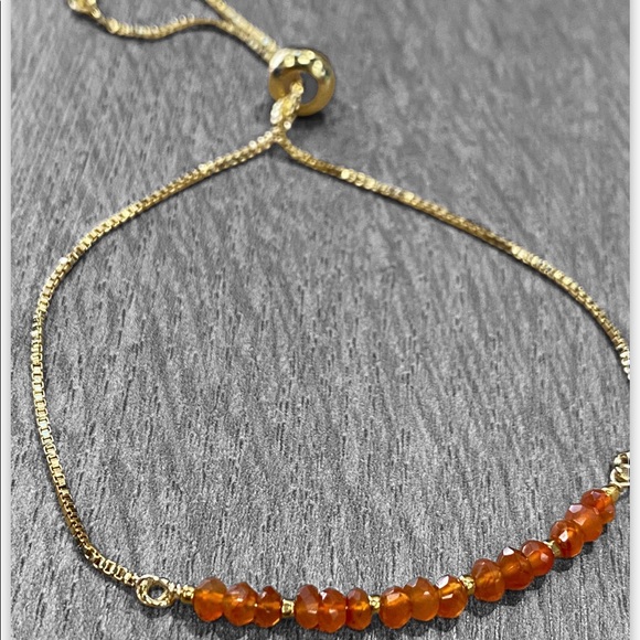 Genuine Carnelian gemstones bracelet - Picture 3 of 7